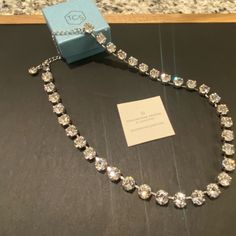 Excellent Condition! Never Worn, Display Only! Dazzling Crystal Necklace With Hallmark, Antique Rhinestone Necklace Gift, Nickel-free Crystal Necklaces, Adjustable Nickel-free Crystal Necklace, Touchstone Crystal Jewelry, Nickel-free Multicolor Crystal Necklace Gift, Womens Jewelry Necklace, Swarovski Crystals, Jewelry Necklaces