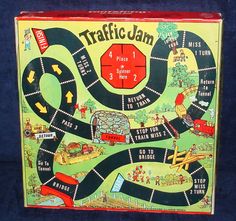 an old board game that is in the shape of a traffic jam