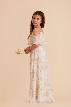 The little women in your I-Do Crew will feel like one of the big girls in this junior-friendly adaption of our Jane Dress. Available in Whimsical Blooms. Finally: a junior bridesmaid dress that your favorite tween will want to wear again. This lovely convertible style is a younger adaptation of our Jane Convertible dress. | Whimsical Blooms Bridesmaid Dress Chiffon Size Medium | Birdy Grey Janie Convertible Junior Bridesmaid Dress Chiffon, Junior Dress, Convertible Bridesmaid Dress, Birdy Grey, Convertible Dress, Little Women, Dress Chiffon, Jane Dress, Junior Bridesmaid Dresses