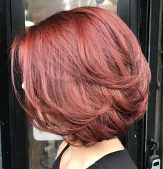 Mid Length Bob Hairstyles, Bob Hairstyles For Thick Hair, Mid Length Bob, Long Bob Hairstyles For Thick Hair, Burgundy Bob, Cut Layers, Hairstyles For Thick Hair, Short Layered Bob Hairstyles, Medium Bob Haircut