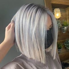 40+ Majestic Hair Color Ideas For Short Hair That Make You BrilliantCute DIY Projects | Page 2 Cool Blonde Hair Color Short, Short Hair Blonde Color Ideas, Soft Angled Bob, Blondish Grey Hair Color, Short Icy Blonde Hair Bob, Short Blonde Aline Bob, Trendy Silver Hair, Blonde Lobs Fine Hair