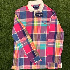 Brand New Polo Ralph Lauren L33006 Mens Multi Polo Sport Stripe Jersey Polo Shirt Size Large $100 Polo Shirt Colors, Striped Jersey, Polo Sport, Ralph Lauren Shirt, Shirt Color, New Outfits, Polo Ralph, Pink Blue, Mens Polo