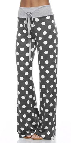 Polka Dot Lounge Pants Polka Dot Pants, Outfit Trends, Navy Lace, Waist Pants, Lounge Pants, Sweater Weather, Comfy Outfits, Look Fashion