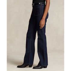 This iteration of our boot jean is rope-dyed for a clean indigo wash and features patch pocketing at the front and back waist. Patch Pocket, Jeans And Boots, Ralph Lauren, Boots, Clothes For Women, Clothes