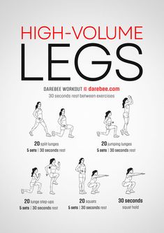 a poster with instructions on how to do high - volume legs