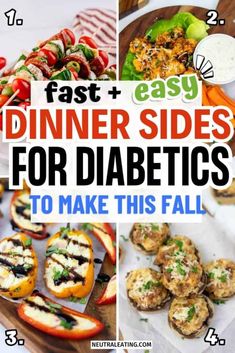 Low Carb Dinner Recipes For Diabetics, Easy Meals For Diabetics Type 2, Dieabitic Dinner Ideas, Dinner Recipes For Diabetics Type 2, Sides For Diabetics, Keto For Diabetics, Dinner Sides Ideas, Fall Dinner Sides, Diabete Recipes For Dinner