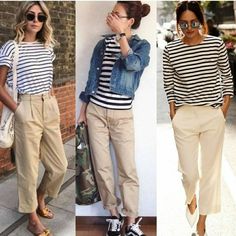 Striped Trousers Outfit, Summer Smart Casual, Casual Work Outfits Women, Over 60 Fashion, 60 Fashion, Mode Casual, Fashion Capsule