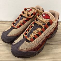 Nike Air Max 95 'Anatomy Of Air' Brown Women’s Size 6.5 Dz4710-200 Nwob Red Air Max, Nike 95, Peach Shoes, Pretty Sneakers, Bold Shoes, Nike Brown, Nike Max, Shoes Nike Air, Womens Tennis Shoes