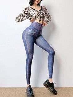 Sku CY-!96605 Material Style Wrap Feature Printing Occasion Sports Seasons Spring , Summer , Autumn , Winter Type Leggings Color BLUE Size S,M,L Please consult the size chart we provide for this item's measurements to help you decide which size to buy.Please note: There may be 1-3cm differ due to manual measurement.CMINCH Waist Hips Length S 60-90 78-104 115 M 64-94 82-108 117 L 68-98 86-112 119 Lifting Leggings, Yoga Jeans, Leggings Gym, Leggings Activewear, Denim Print, Perfect Denim, Fashion Leggings, Green Leggings, Camo Leggings