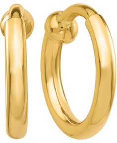 in stock Classic Round Clip-on Huggie Earrings, Macy's Oval Yellow Gold Earrings, Macy's Yellow Gold Oval Earrings, Macy's Classic Yellow Gold Earrings, Macy's Yellow Gold Earrings, Macy's Polished Round Earrings, Macy's Polished Yellow Gold Earrings, Modern Yellow Gold Earrings From Macy's, Macy's 14k Gold Formal Hoop Earrings