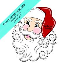 a cartoon santa claus with a blue ribbon around his neck and the words do it yourself template