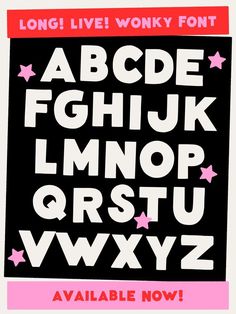 Long Live Wonky Font! Big Bold Font, Bold Letters Fonts, Cute Bold Fonts, Poster Fonts Alphabet, Trendy Fonts 2023, Bold Lettering Fonts Alphabet, Blocky Typography, Bold Lettering Fonts, Bold Fonts Alphabet