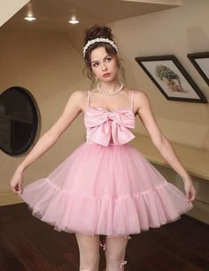 Sweet Pink Bowknot Tulle A-Line Homecoming Dress Cute Birthday Dress – Laylatailor Shop Pink Party Dress Short Aesthetic, Frilly Dresses For Women, Barbie Core Dress, Sleeveless Dress With Bow For Birthday, Princess Style Party Dress With Bow, Cute Summer Fairy Dress For Party, Balletcore Style Summer Party Dresses, Tulle Dresses With Bow, Sweet 16 Princess Sleeveless Dress