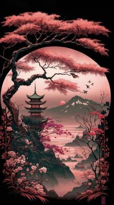 Soul Pictures, Japanese Wallpaper Iphone, Nature Iphone Wallpaper, Japanese Art Prints, Japon Illustration, Japanese Landscape, Japanese Poster, Cool Wallpapers Art, Fantasy Art Landscapes