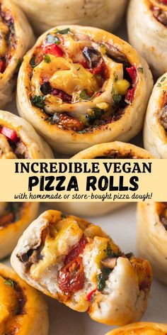 an incredible vegan pizza rolls with homemade store bought pizza dough