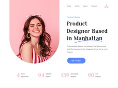 the website design is designed to look like a woman with long hair and sunglasses on her head