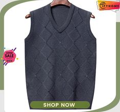 Men's Sweater Vest Wool Sweater Pullover Sweater Jumper Ribbed Knit Knitted Rhombus V Neck Casual Modern Contemporary Work Daily Wear Clothing Apparel Sleeveless Spring & Fall Khaki Light Grey M L Xl Fitted Sleeveless Gray Sweater Vest, Winter Solid Color V-neck Sweater Vest, Men's Sweater Vest, Solid Color Stretch V-neck Sweater Vest, Stretch Knit V-neck Vest, Stretch Cotton V-neck Sweater Vest, Sweater Vest Mens, Men's Sweater, Sweater Jumper