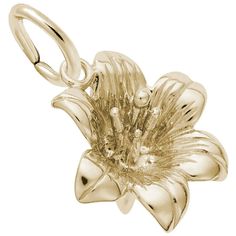 Rembrandt Charms - Lily Flower Charm - 4580 Rembrandt Charms Charm Birmingham Jewelry Easter Lily, Jared The Galleria Of Jewelry, Rembrandt, Lily Flower, Flower Charm, Gold Charm, Gold Plated Silver, Post Earrings, Custom Jewelry