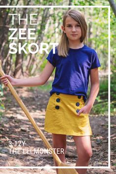 Skort Sewing, Skort Sewing Pattern, Clothing Sewing Patterns Free, Girls Skorts, Girls Sewing Patterns, Shirt Tutorial, Kids Clothes Patterns, Jewelry Making Tutorial, Button Craft