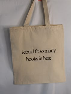 This tote bag is most definitely appropriate for my fellow book worms out there! I thought it would be fun to make the text in the "times new roman" font because of its use in most books. Have fun walking around your local bookstore, school campus, etc. with it! Bag With Books Aesthetic, Book Bag, Book Lover Gifts, Books In Tote Bag, Book Totes, Bookish Tote Bag For Everyday Use, Bookish Canvas Tote Bag For Everyday Use, Bookish Tote Bag With Letter Print, Beige Tote Bag