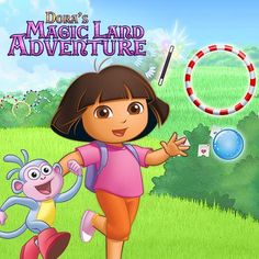 dora's magic land adventure is shown in this poster for dora's adventures