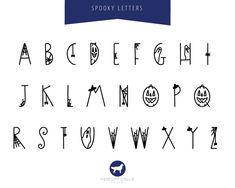 the spooky letters with halloween pumpkins on them