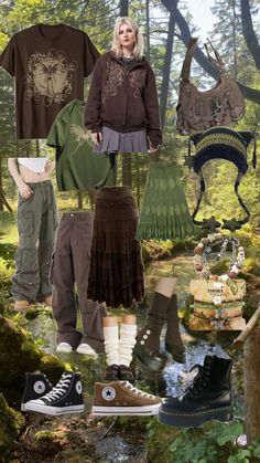 Grunge Fairy Core Outfits, Grunge Hippie Outfits, Grunge Fairy Outfit, Fairy Grunge Aesthetic Outfit, Fairy Grunge Outfit, Fairy Core Outfits, Green Plaid Pants, Fairy Grunge Aesthetic, Punk Style Outfits