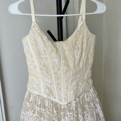 Beautiful Lace Beaded Vintage Corset Bridal Wedding Corset Ivory White Dress. Gives Cottage Fairycore Wedding. Super Cute. It Has No Brand Or Size. I Think It Was Homemade Because Of The Way It’s Stitched Inside. I Was Going To Wear It As It Is For My Own Wedding But It’s Too Small For Me. Flat Measurements: Waist Is 13 Inches Pit To Pit 15 Inches Top Of Corset Down Is 52 Inches The Straps Are Not Adjustable But You Can Fit On Your Own Easily. The String Part Of The Back Is Missing! I Bought It Wedding Corset Top, Fairycore Wedding, Wedding Corset, Beaded Wedding Dress, Vintage Corset, Summer 2025, Wedding Dresses Beaded, Beaded Wedding, Colored Wedding Dresses