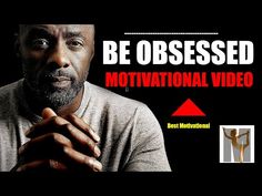 a man with his hands folded in front of him and the words be obsesed motivational video below