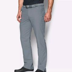 Men's Golf Pants Straight Loose Fit Color: Gray 56% Nylon, 40% Polyester, 4% Elastane Loose: Fuller Cut For Complete Comfort Casual Straight Leg Golf Pants, Casual Straight Leg Pants For Golf, Casual Under Armour Bottoms For Outdoor Activities, Under Armour Outdoor Pants With Pockets, Golf Pants, Under Armour Pants, Mens Golf, Pants Straight, Mens Pants