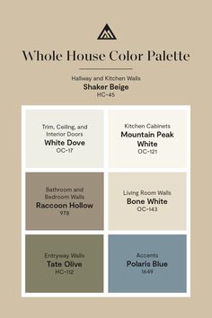 the whole house color palette is shown