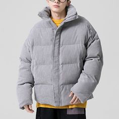 This item is for one puffer jacket. Please note this is in Asian sizing, smaller than western size e.g. UK, US, AU. Please check the measurements carefully before making a purchase. Material: cotton blend Lining Material: polyester Color: light grey Size L: length 66cm/ 26 in , shoulder 66cm/ 26 in , chest 120cm/ 47 in , sleeve 51cm/ 20 in SKU: 923-A455-L-LIGY/deadstock This item is for one puffer jacket. Please note this is in Asian sizing, smaller than western size e.g. UK, US, AU. Please chec Urban Puffer Jacket For Fall, Urban Long Sleeve Puffer Jacket For Fall, Urban Style Fall Puffer Jacket, Grey Puffer Jacket Outfit Men, Solid Urban Winter Outerwear, Winter Streetwear Quilted Jacket With Long Sleeves, Winter Streetwear Long Sleeve Quilted Jacket, Winter Streetwear Puffer Jacket With Pockets, Gray Cotton Outerwear With Stand Collar