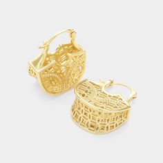 Earring Details: Size : 1" X 1.2" Pin Catch Lowest Price, Gold Metal, On Sale, Handbags, Pendant, Gold