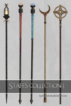 five different types of staffs with the words staffs collection i written on them