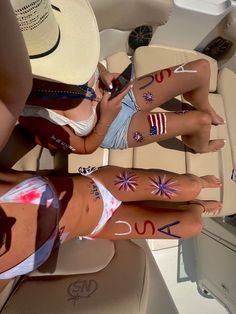 4th Or July Outfit, Forth Of July Body Painting, Forth Of July Paint Ideas, Red White And Blue Leg Paint, Thing To Do On 4th Of July, Fourth Of July Body Art, Fourth Of July Beach Party, 4tg Of July Outfit Aesthetic, Things To Do For July 4th