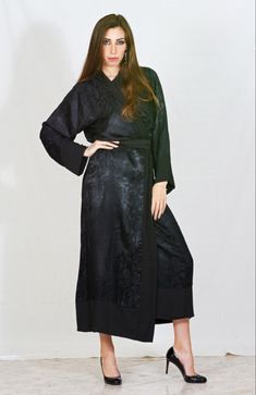 Black lingerie robe plus size Elegant Black Abaya For Formal Occasions, Elegant Black Formal Abaya, Elegant Fitted Black Abaya, Black Open Front Robe For Loungewear, Long Black Evening Robe, Black Long Evening Robe, Elegant Fitted Kimono For Loungewear, Elegant Black Satin Robe, Elegant Black Kimono For Loungewear