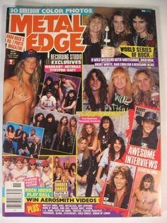 the cover of metal edge magazine with photos of women in leather outfits and men in cowboy hats