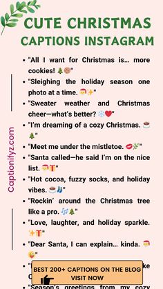 a christmas card with the words cute christmas captions instagram