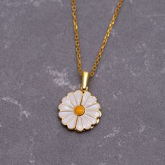 14K Gold Personalized Daisy Name Necklace, Dainty Custom Daisy Pendant, Monogram Name Jewelry, Valentine's Day Gift,unique Gift for Mom PDN1 - Etsy Handmade White Charm Necklaces For Birthday Gift, White Pendant Necklaces For Mother's Day, White Pendant Necklace For Mother's Day, White Pendant Charm Necklace For Birthday, Dainty White Charm Necklace For Birthday Gift, Dainty White Charm Necklaces For Birthday Gift, White Necklace For Valentine's Day Gift, White Flower-shaped Necklace For Valentine's Day, White Charm Necklace For Mother's Day Gift