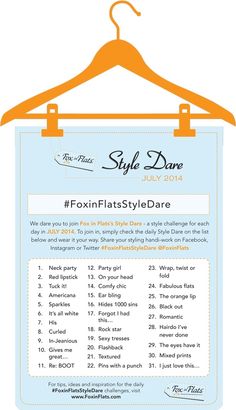 Could you do a different style dare every day for a month?? Fox in Flats' Style Dare a Day for July Comfort Zone Challenge, Outfit Planner, Music Writing, Sorority Girl, Personalized Journal, Photo Challenge, Photo Quotes