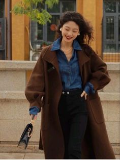 00s Mode, Brown Coat, Mode Inspo, 가을 패션, Mode Vintage, Mode Inspiration, Classy Outfits, Aesthetic Clothes