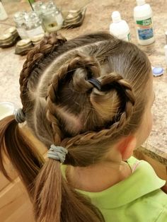 Valentines Hair For Kids, Valentines Day Hair For Kids, Valentines Hairstyles For Kids, Valentine’s Day Hair, Toddler Hair Dos, Valentines Day Hairstyles, Valentines Day Hair, Valentines Hair, Valentines Hairstyles