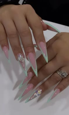 Stilleto Nails Designs, Long Stiletto, Drip Nails, Colored Acrylic Nails, Stiletto Nails Designs, Girly Acrylic Nails, Dope Nail Designs, Short Square Acrylic Nails