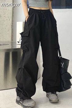 Hip Hop Cargo Pants, Cargo Pants Outfit, Streetwear Hip Hop, High Waist Wide Leg Pants, Pants Women Fashion, Loose Trousers, Cargo Pants Women, Pants Women