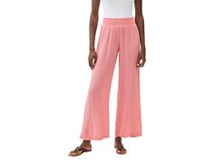 Michael Stars Susie Double Gauze Smocked Wide Leg Pants - Women's Casual Pants : Pink : The lightweight Michael Stars Smocked Wide Leg Pants offer comfort and style from day to night. Features a fitted elastic waist band and a wide leg silhouette. Straight hemline. 100% cotton. Machine washable. Made in the USA and imported. Measurements: Waist Measurement: 22 in Outseam: 40 in Inseam: 32 in Front Rise: 11 in Back Rise: 16 in Leg Opening: 26 in Product measurements were taken using size XS (US 0 Full Length Pants, Double Gauze Fabric, Waist Measurement, Michael Stars, Gauze Fabric, Double Gauze, Jeans Size Chart, Women Pants Casual, China Fashion