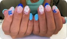 Nail Ideas Designs Summer, The Summer I Turned Pretty Nail Ideas, Mamma Mia Nail Art, Cute Greece Nails, Back To School Nail Ideas For Teens, Utah Girl Nails, Outer Banks Nails, Super Simple Nails, Bahama Nails