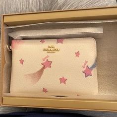 Coach | Bags | Coach Corner Zip Wristlet With Disco Star Print Still In Original Box | Poshmark