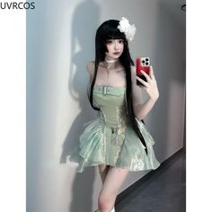 Japanese Gothic Y2k Lolita Dress Women Sweet  Lace Patchwork Irregular Mesh Fairy Party Dresses Dresses Kawaii, Gothic Y2k, Fairy Party, Stage Outfit, Y2k Dress, Fairy Parties, Girly Dresses, Lace Patchwork, Gothic Dress