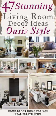 a collage of living room and dining room decor ideas for your real estate space