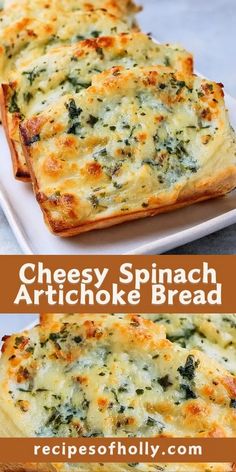 cheesy spinach artichoke bread is an easy and delicious appetizer